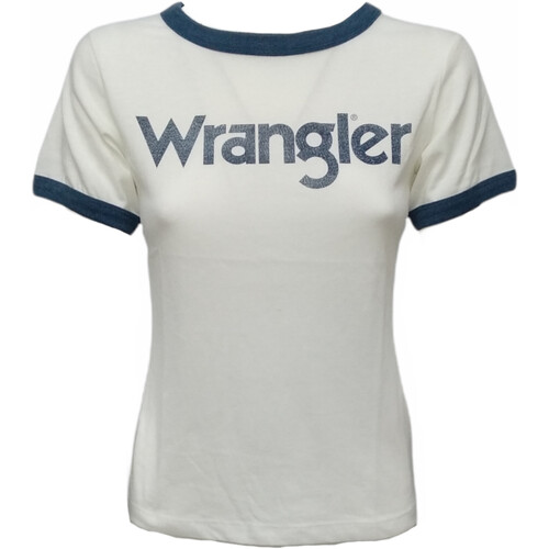 Textil Mulher T-Shirt mangas curtas Wrangler W7373G2 Branco