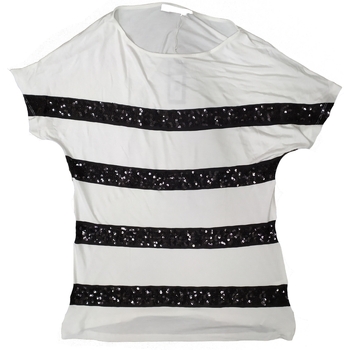 Textil Mulher T-Shirt bei mangas curtas Café Noir OJT032 Branco