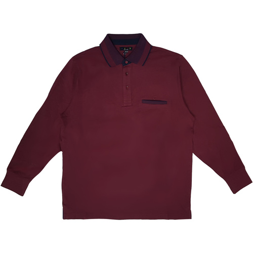 Textil Homem Boss Boss long Sleeve Tonal Polo shirt With Infants Max Fort MET.E1754 Bordô