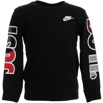 Textil Rapaz T-shirt mangas compridas Nike 86G978 Preto