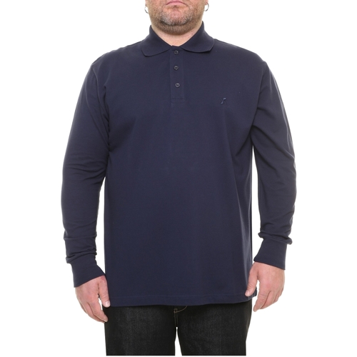 Textil Homem Boss Boss long Sleeve Tonal Polo shirt With Infants Max Fort 10001 Azul