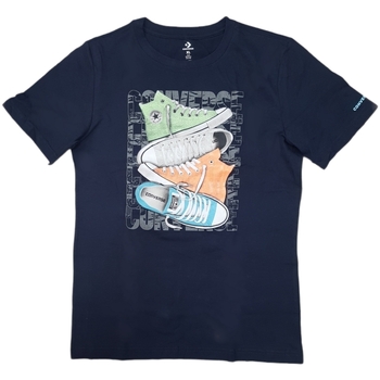 Textil Rapaz T-Shirt mangas curtas Converse Hopps 8CB396 Azul