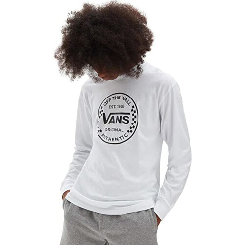 Textil tawnym T-shirt mangas compridas Vans VN0A54DO Branco