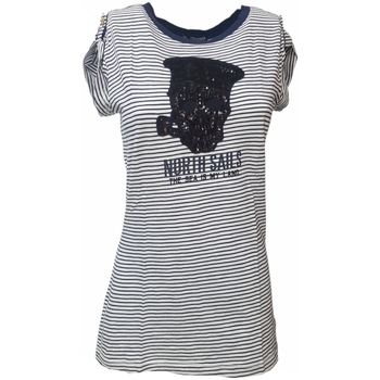 Textil Mulher T-shirt avec imprimé et surpiqûres Noir délavé North Sails 092738 Branco