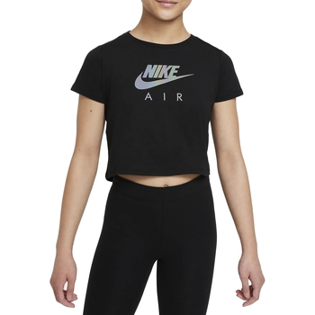 Textil Rapariga T-Shirt Hochgeschlossenes mangas curtas Nike DJ6932 Preto