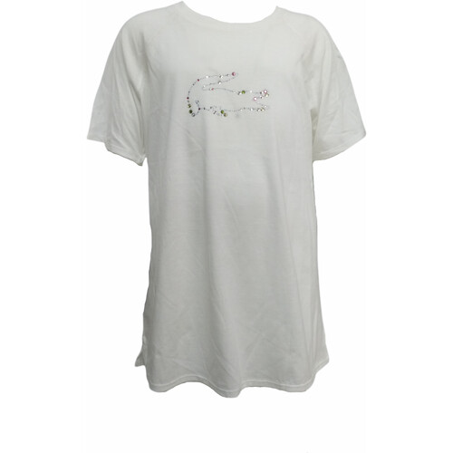 Textil Rapariga T-Shirt mangas curtas Lacoste Kahverengi TJ7731 Branco
