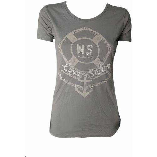 Textil Mulher T-shirt avec imprimé et surpiqûres Noir délavé North Sails 092571 Cinza