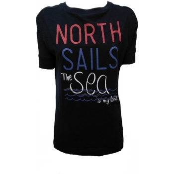 Textil Mulher T-shirt avec imprimé et surpiqûres Noir délavé North Sails 092562 Azul