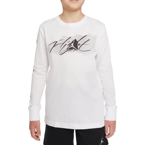 Textil Rapaz T-shirt mangas compridas Nike 95A743 Branco