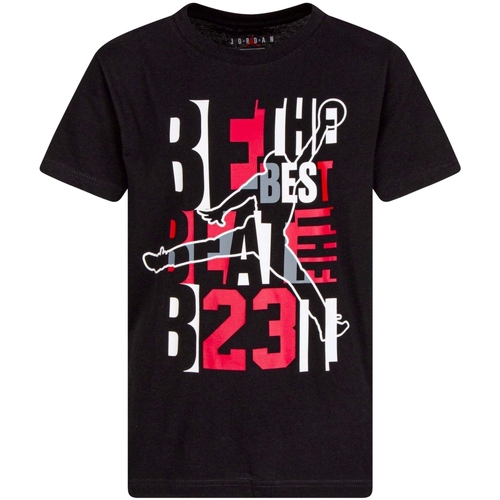 Textil Rapaz T-Shirt mangas zapatillass Nike 95A874 Preto
