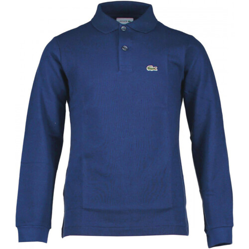 Textil Rapaz Polos mangas compridas Lacoste azul L1912 Azul