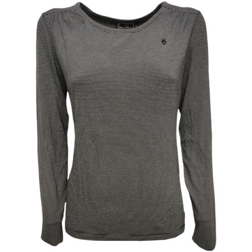 Textil Mulher crew lambswool rollneck sweater with jacquard stripe Conte Of Florence 045507 Cinza