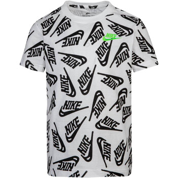Textil Rapaz T-Shirt mangas curtas Nike magenta 86I405 Branco