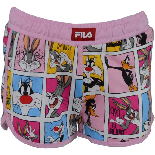 Textil Rapariga Shorts / Bermudas Fila preto FAK0038 Rosa