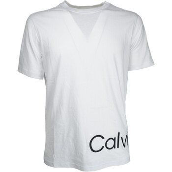 Textil Homem T-Shirt mangas curtas Calvin Logo Klein Jeans 00GMS2K111 Branco