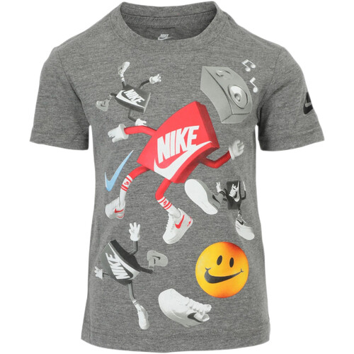 Textil Rapaz T-Shirt mangas curtas Nike Base 86J150 Cinza