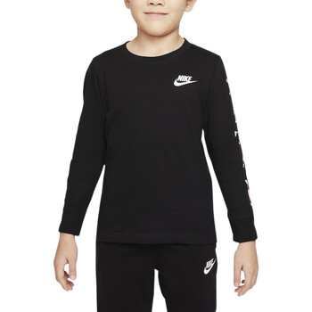 Textil Rapaz T-shirt mangas compridas Nike 86J153 Preto