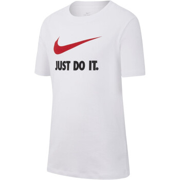 Textil Rapaz T-Shirt mangas curtas Nike AR5249 Branco