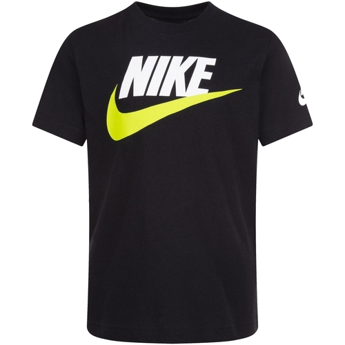 Textil Rapaz T-Shirt mangas curtas branco Nike 86J575 Preto