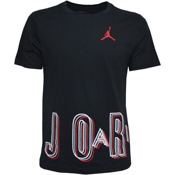 Textil Rapaz T-Shirt mangas zapatillass Nike 95B563 Preto