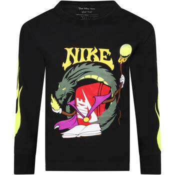 Textil Rapaz T-shirt mangas compridas Nike 86K092 Preto