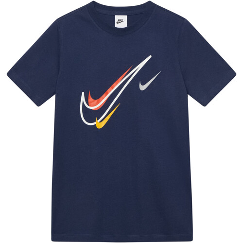 Textil Rapaz T-Shirt Hochgeschlossenes mangas curtas Nike DX2297 Azul