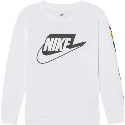 Textil Rapaz T-Shirt mangas curtas Nike Club 86K043 Branco