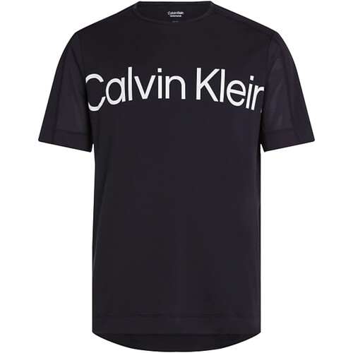 Textil Homem T-Shirt mangas curtas Calvin Logo Klein Jeans 00GMS3K102 Preto