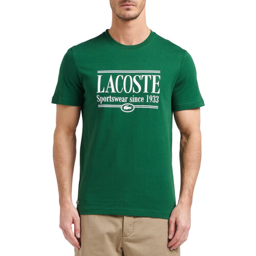 Textil Homem T-Shirt mangas curtas Lacoste noir TH0322 Verde