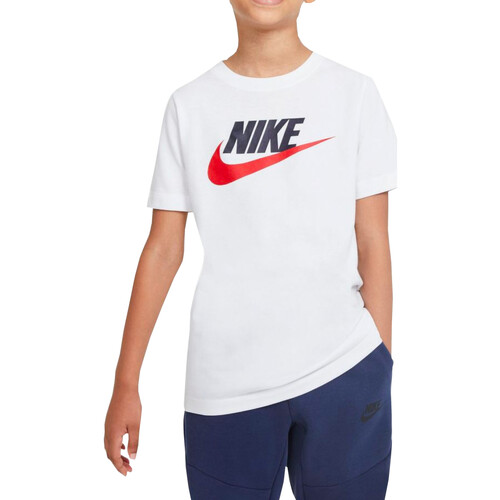 Textil Rapaz T-Shirt mangas curtas Nike Dri-FIT AR5252 Branco