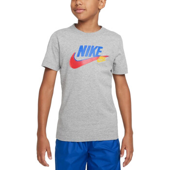 Textil Rapaz T-Shirt mangas curtas logo Nike FD1201 Cinza