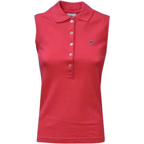 Textil Mulher Ruka geometric pattern shirt dress Lacoste PF2501 Vermelho