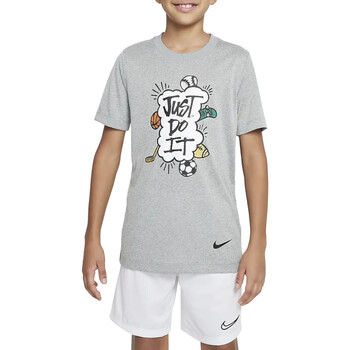 Textil Rapaz T-Shirt mangas curtas flyknit Nike DX9534 Cinza