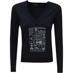 Textil Mulher T-shirt mangas compridas Emporio Armani EA7 283121-9W201 Preto