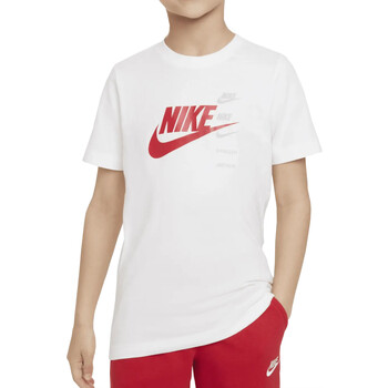 Textil Rapaz T-Shirt mangas curtas Nike style FN7713 Branco