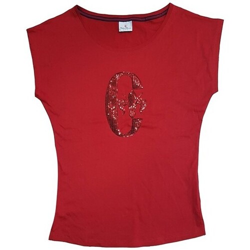 Textil Mulher T-Shirt mangas curtas Candeeiros de teto CAGNO Vermelho