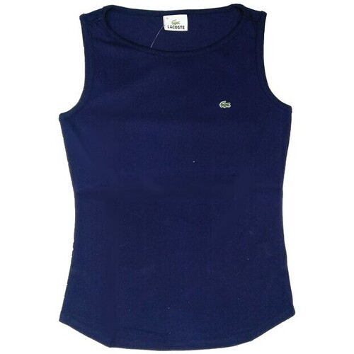 Textil Mulher Camisa Oxford de manga larga en azul marino de Lacoste per Lacoste per TF1077 Azul