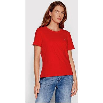 Textil Mulher T-shirts e Pólos Tommy Jeans DW0DW14616 Vermelho