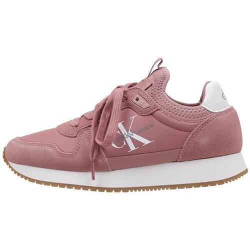 Sapatos Mulher Sapatilhas Calvin Klein Lemaire JEANS RUNNER SOCK LACEUP NY-LTH W Rosa