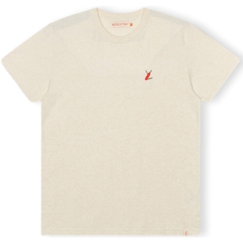 Textil Homem T-shirts e Pólos Revolution T-Shirt Regular 1343 SUR - Off-White/Melange Branco