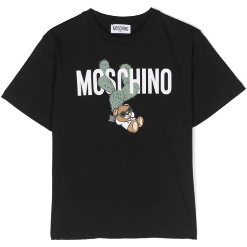 Textil Rapaz T-shirts e Pólos Moschino HTM03RLAA02 Preto