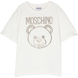 Textil Rapariga T-Shirt mangas curtas Moschino HBM060LBA10 Branco