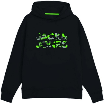 Textil Rapaz Sweats Jack & Jones 12237172 JJMILES SWEAT HOOD JNR BLACK Preto