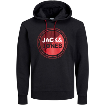 Textil Homem Sweats Jack & Jones 12248000 JJLOYD SWEAT HOOD BLACK Preto
