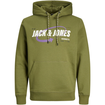 Textil Homem Sweats Jack & Jones 12245714 JCOBLACK SWEAT HOOD OLIVE BRANCH Verde