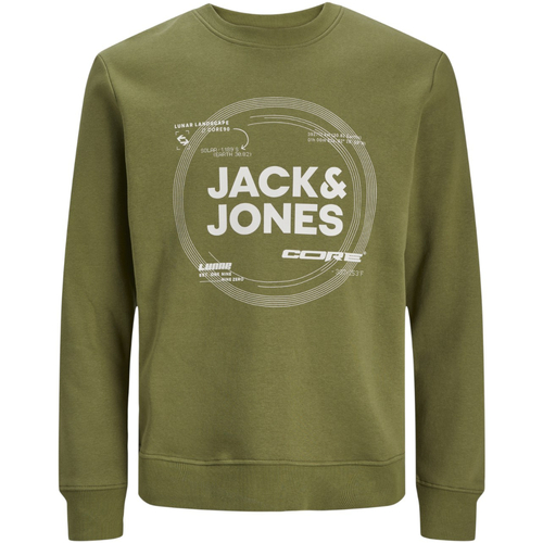 Textil Rapaz Sweats Jack & Jones 12247681 JCOPILOU SWEAT CREW NECK JNR OLIVE BRANCH Verde