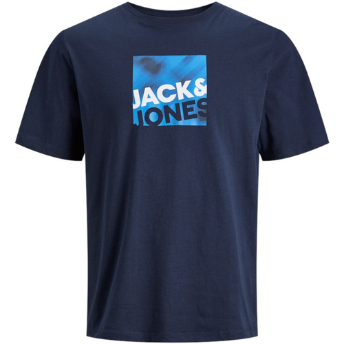 Textil Homem T-Shirt mangas curtas Jack & Jones 12246992 JCOLOGAN AW23 TEE SS CREW NECK NAVY BLAZER Azul