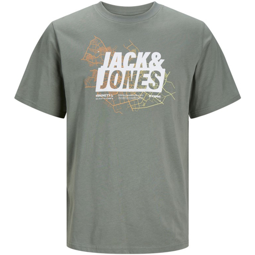 Textil Homem T-Shirt mangas curtas Jack & Jones 12252376 JCOMAP LOGO TEE SS CREW NECK SN AGAVE GREEN Verde