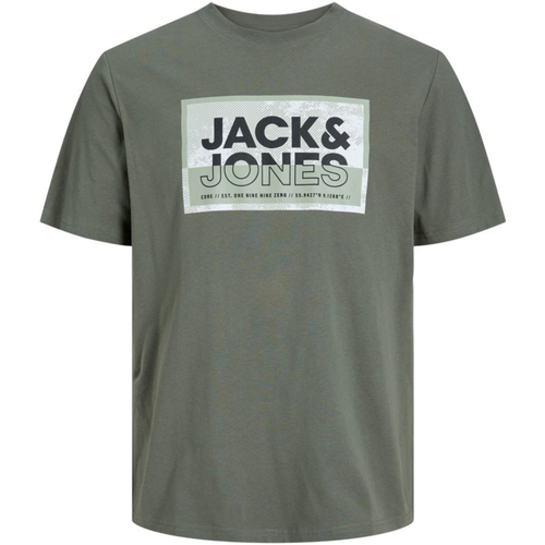 Textil Rapaz T-Shirt mangas curtas Jack & Jones 12257420 JCOLOGAN TEE SS CREW NECK SS24 MNI AGAVE GREEN Verde