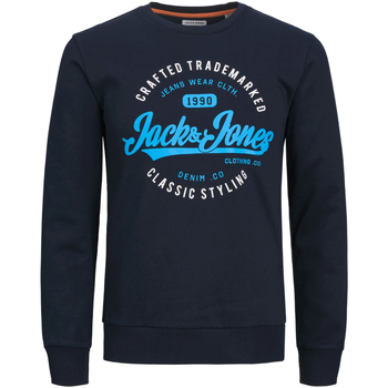 Textil Homem Sweats Jack & Jones 12245502 JJMIKK SWEAT CREW NECK PLS NAVY BLAZER Azul